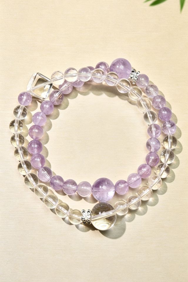 Moonlight Amethyst & White Phantom Healing Bracelet - Image 2