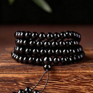 Obsidian 108 Mala Beads for Meditation