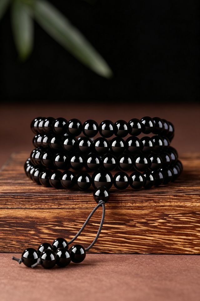 Obsidian 108 Mala Beads for Meditation