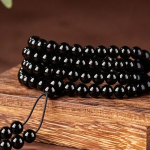 Obsidian 108 Mala Beads for Meditation