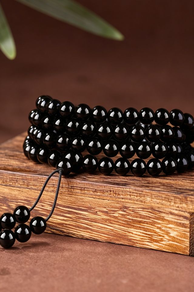 Obsidian 108 Mala Beads for Meditation - Image 3