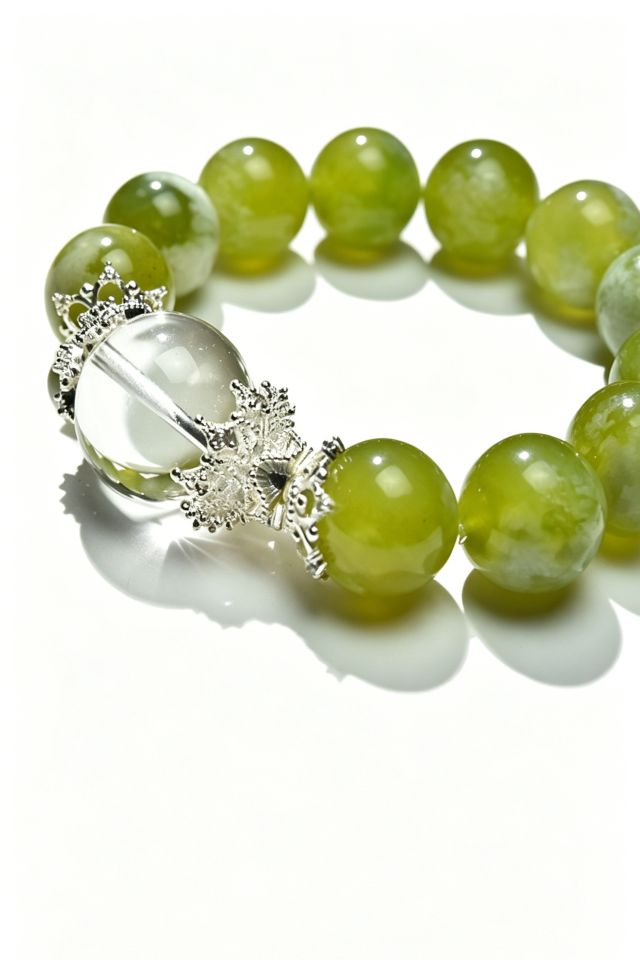 Green Grape Milk Crystal Bracelet for Joy & Positive Vibes - Image 2