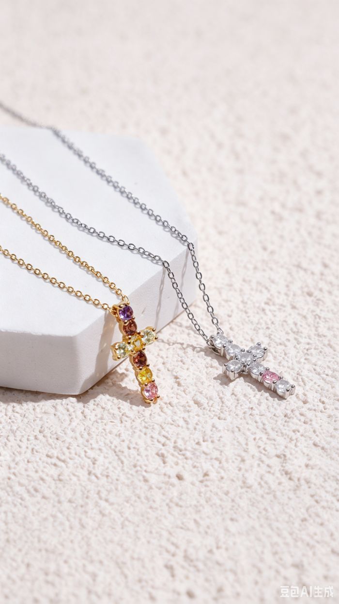 Minimalist 316L Stainless Steel Cross Necklace - Image 2