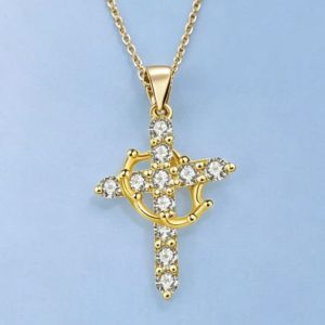 Luxury Crown Cross Necklace for Evening & Party