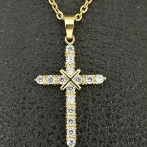 Gold Titanium Cross Pendant for Hip Hop & Street Style