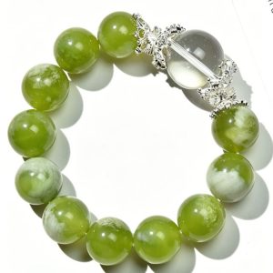 Green Grape Milk Crystal Bracelet for Joy & Positive Vibes