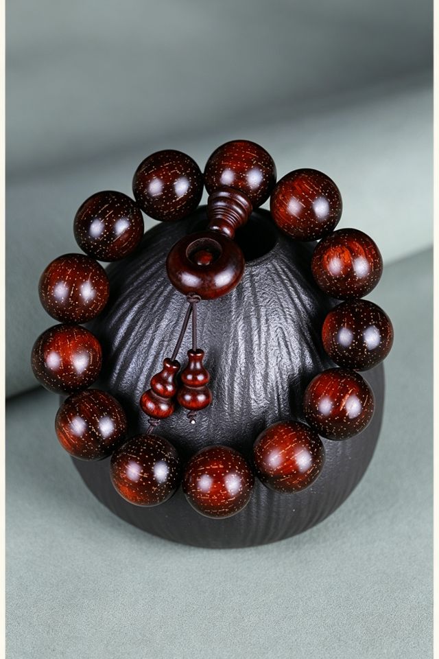 Inner Peace Golden Star Red Sandalwood Bracelet for Minimalist Wellness - Image 3