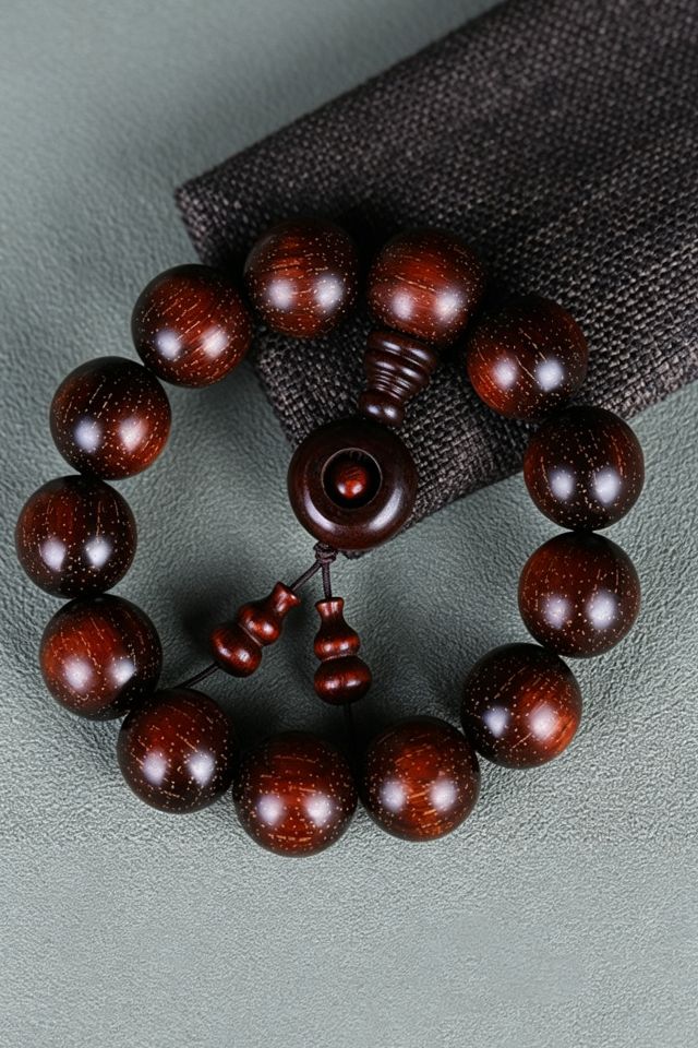 Inner Peace Golden Star Red Sandalwood Bracelet for Minimalist Wellness