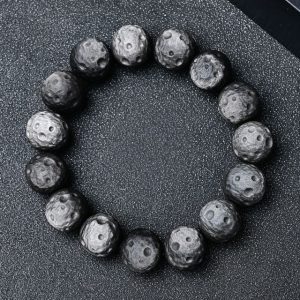 Silver Obsidian Bracelet for Grounding Energy