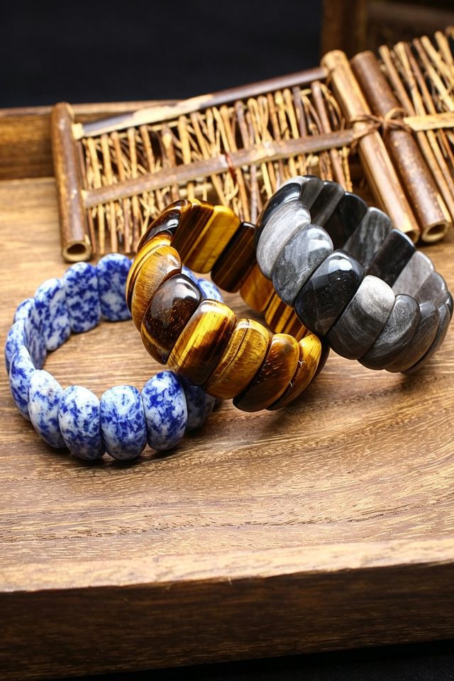 Natural Gemstone Bar Bracelet