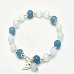 Summer Serenity Aquamarine Wing Bracelet