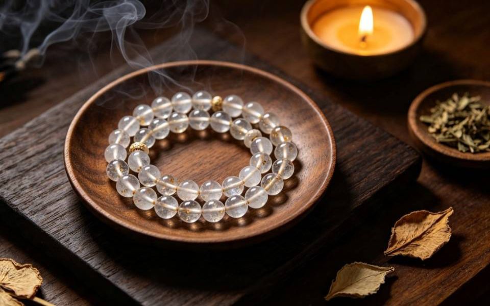 How to Use Mala Beads for Meditation: A Beginner's Guide Crystal Mala Beads With Incense Smoke