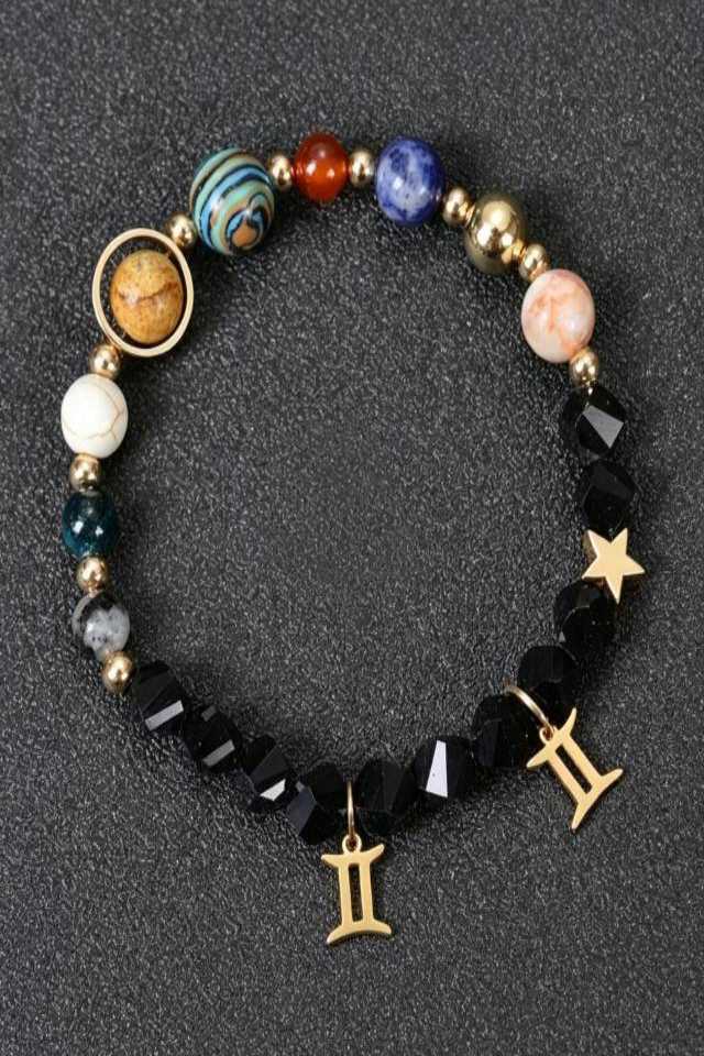 Gemini charm bracelet Celestial Zodiac Obsidian Bracelet - Image 3