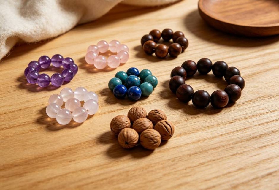 How to Choose the Right Mala Beads for Beginners gemstone, wood and seed mala bead materials