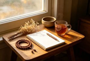 Mindful Consumption Guide: Stop Impulse Buying gratitude journal with meditation accessories