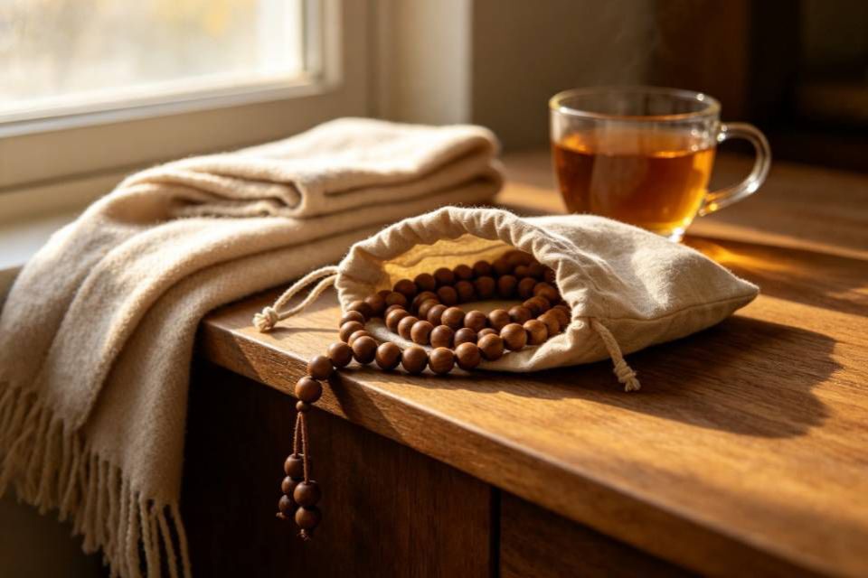 How to Use Mala Beads for Meditation Mala Beads In Linen Pouch