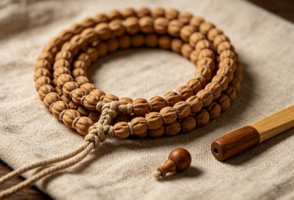 How to Choose the Right Mala Beads for Beginners mala knots and different bead sizes close‑up