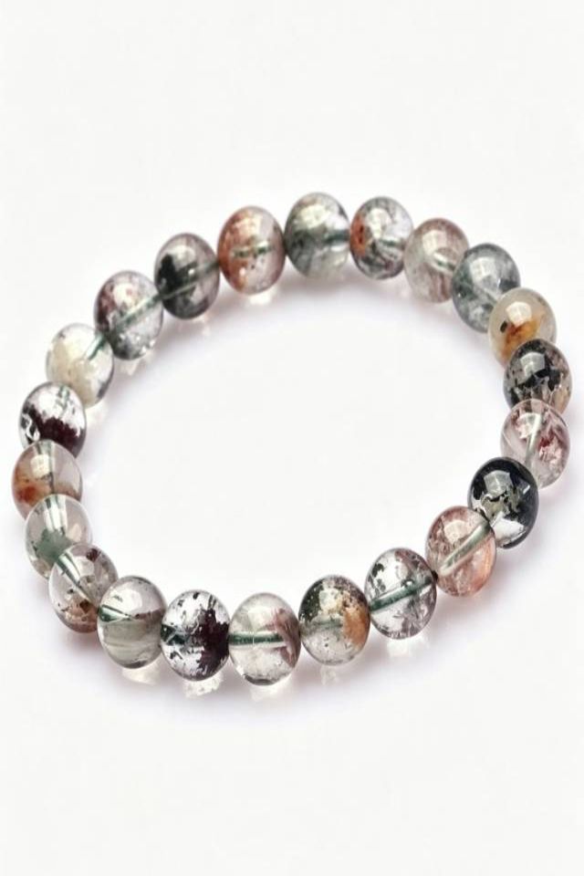 Natural crystal bracelet with colorful inclusions Mystical Phantom Crystal Bracelet for Abundance & Zen - Image 2