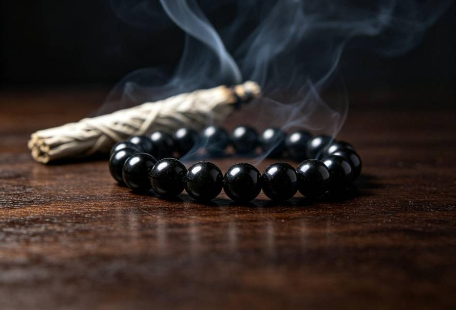 Obsidian Bracelet: Spiritual Protection, Healing Properties, and How to Wear obsidian bracelet smudging with sage smoke