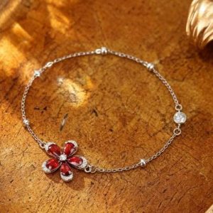 Handmade Crystal Mala Beads for Meditation & Zen Healing Summer Sakura Crystal Bracelet – Delicate & Romantic Silver Jewelry