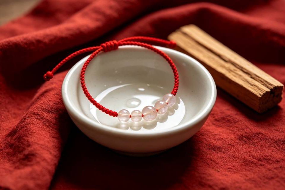 red string blessing and purification scene