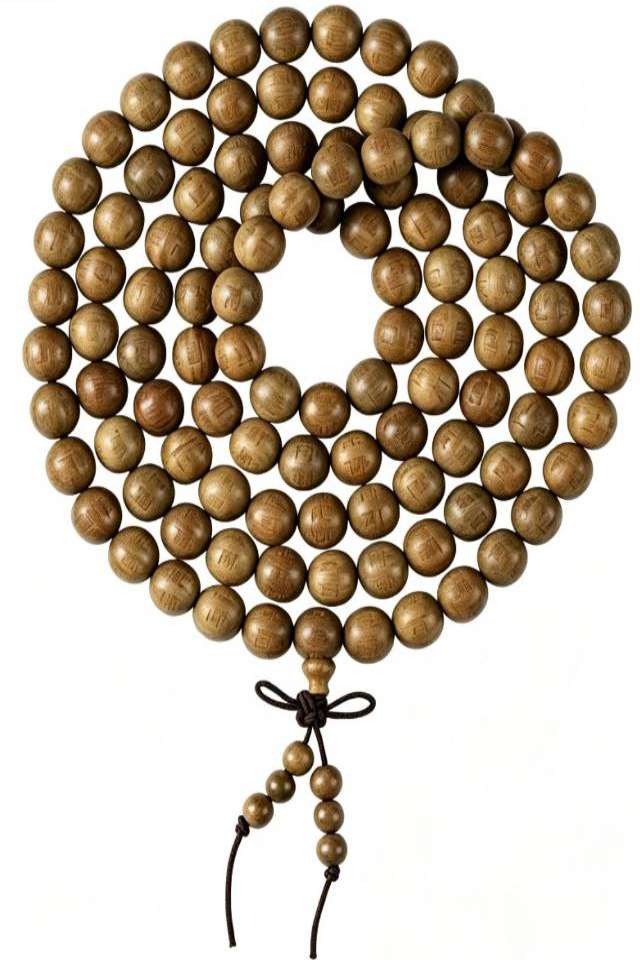 Sandalwood 108 mala white background Forest Whisper Sandalwood 108 Mala - Image 3