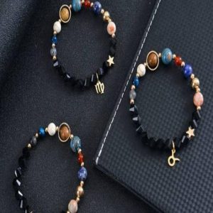 Celestial Zodiac Obsidian Bracelet