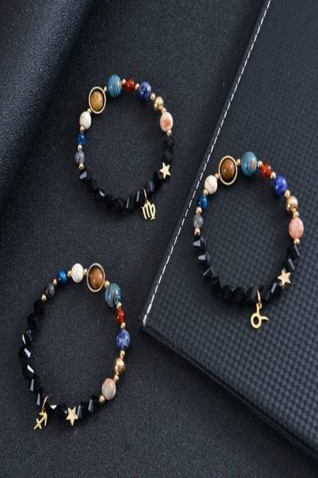 Three constellation bracelets set Celestial Zodiac Obsidian Bracelet